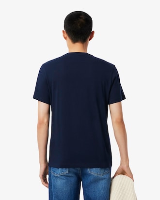 T-Shirt aus Baumwolljersey mit Lacoste-Einfassung