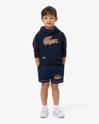 Gestreifte Sportshorts aus Frottee