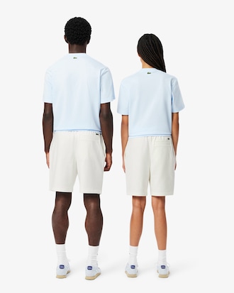 Shorts aus Baumwollfleece mit Druck