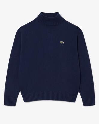 Pullover aus Kaschmir mit 3D-Strick und hohem Kragen
