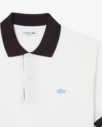Classic Fit-Polohemd aus kontrastierendem Rippstrick