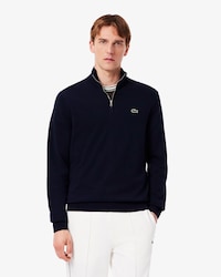 Pullover aus Baumwolle mit Reißverschluss und hohem Kragen