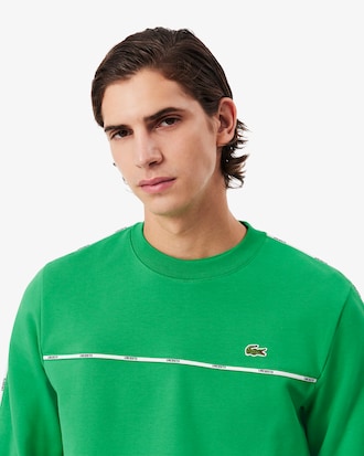 Fleece-Sweatshirt mit Logo-Einfassung