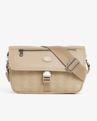 Kleine Umh&auml;ngetasche aus Leder mit &Uuml;berschlag und Monogramm