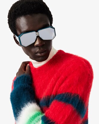 Runway Streifen-Piqu&eacute;-Pullover aus aufgerautem Alpakawollgemisch