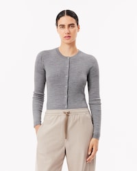 Cardigan aus Wolle mit 3D-Strick