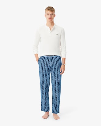 Pyjamahose aus Popeline mit Monogramm