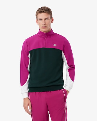 Sportliches Sweatshirt mit Quarter Zip und Colorblock-Design