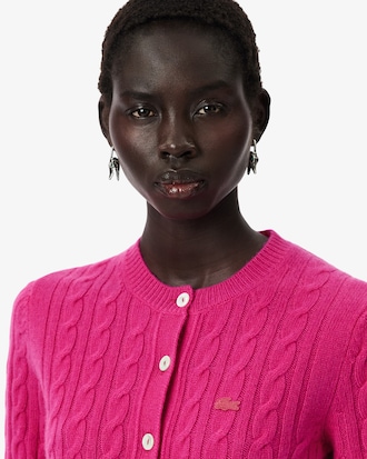 Cardigan Runway aus Kaschmir mit Zopfmuster