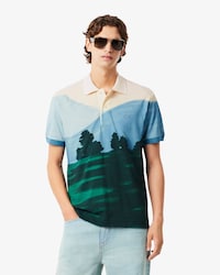 Classic Fit-Polohemd aus Mini-Piqué mit Print