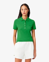 Slim Fit Damen LACOSTE Poloshirt aus Stretch-Baumwoll-Piqué