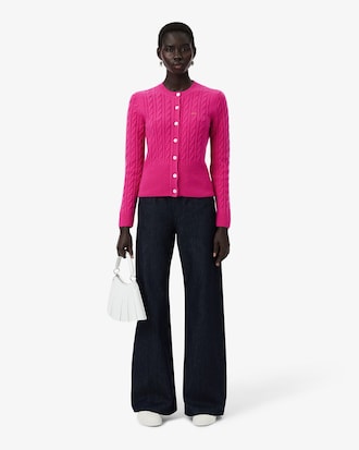 Cardigan Runway aus Kaschmir mit Zopfmuster