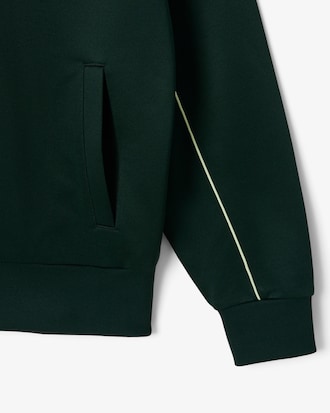 Sweatshirt aus Fleece mit Reißverschluss und Satineffekt