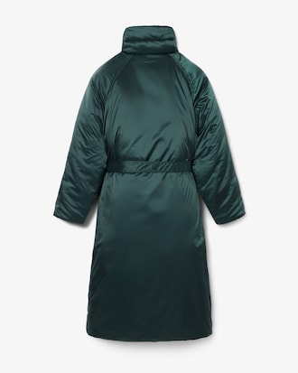 Lange, schimmernde Puffer-Jacke Runway