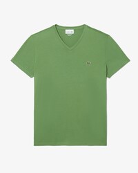 T-Shirt aus leichter Pima-Baumwolle mit V-Ausschnitt