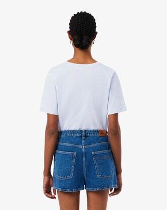 Relaxed Fit-T-Shirt aus weicher Baumwolle mit V-Ausschnitt