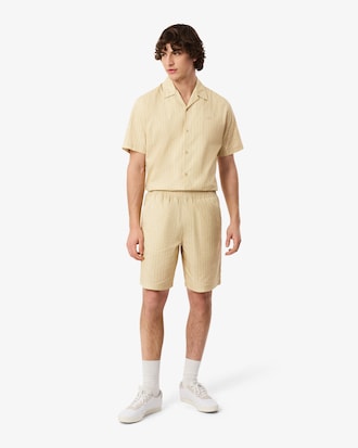 Gestreifte Shorts aus Baumwolle mit Kroko-Print