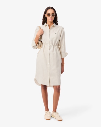 Oversized-Hemdkleid aus Leinenmischung