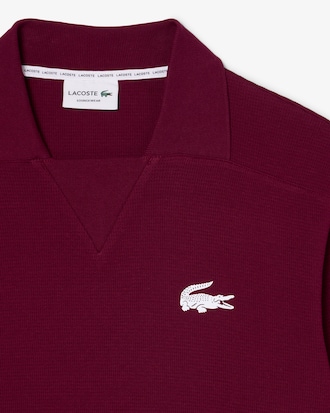 Loungewear-T-Shirt aus Baumwolle mit Waffelstruktur