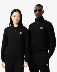 Sweatshirt mit Reißverschluss, hohem Kragen und Print
