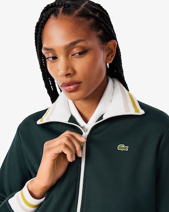 Sweatshirt mit Rei&szlig;verschluss und Streifendetails