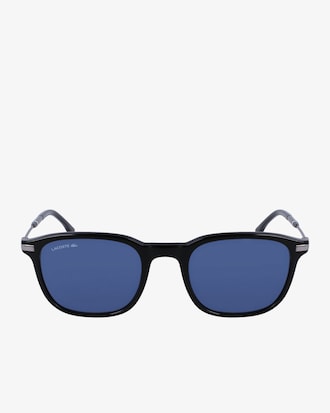 Dreifarbige, rechteckige Acetat-Sonnenbrille