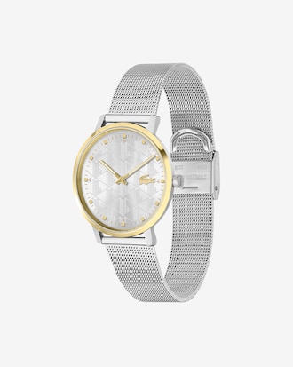 Ionenplattierte Uhr Crocorigin aus Edelstahl und Mesh