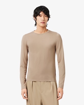 Runway Langarm-T-Shirt aus Seidenpiqu&eacute;