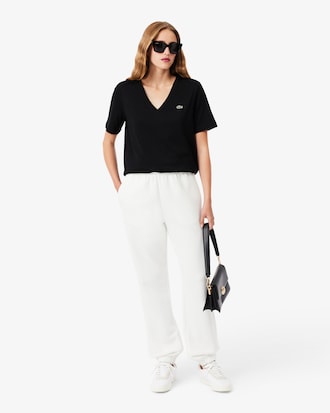 Relaxed Fit-T-Shirt aus weicher Baumwolle mit V-Ausschnitt