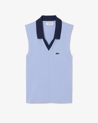 Ärmelloses Tennis-Polohemd aus Stretch-Strick