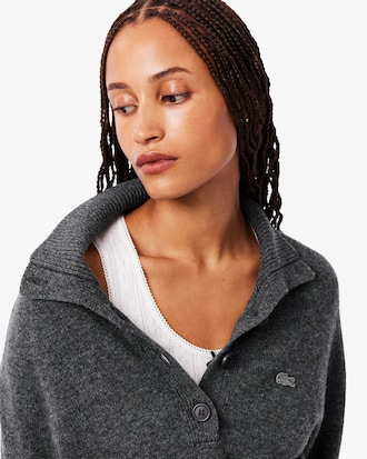 Pullover aus Tuchwolle mit hohem Kragen