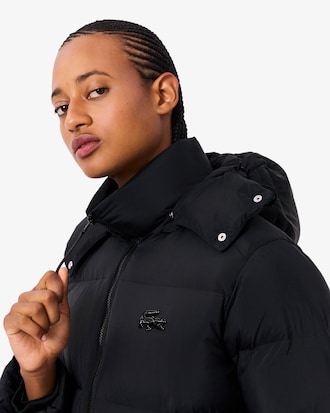 Relaxed Fit-Daunenjacken aus Wolle mit Kapuze