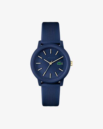 Damen LACOSTE 12.12 Armbanduhr mit blauem Silikonband