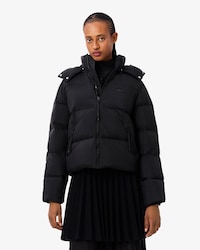 Relaxed Fit-Daunenjacken aus Wolle mit Kapuze