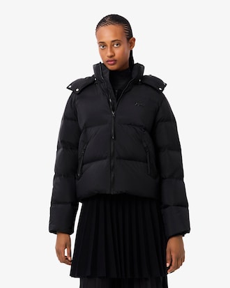 Relaxed Fit-Daunenjacken aus Wolle mit Kapuze