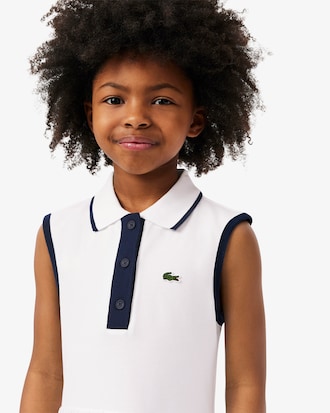 Polokleid aus Stretch-Piqué mit Falten