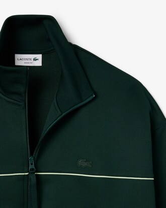 Sweatshirt aus Fleece mit Reißverschluss und Satineffekt