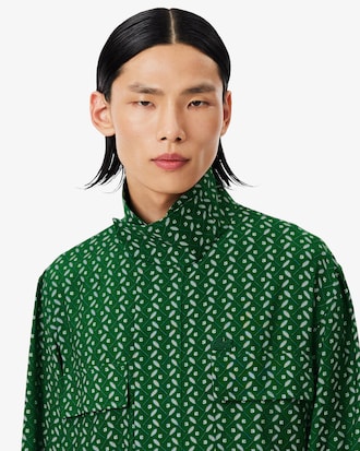 Regular Fit-Hemd Runway aus Satin mit Print