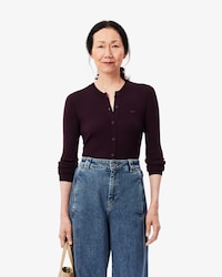 Cardigan aus Wolle mit 3D-Strick
