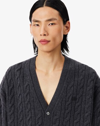 Cardigan Runway aus Kaschmir mit Zopfmuster