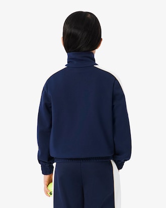 Sport-Sweatshirt aus Interlock-Piqu&eacute; mit Rei&szlig;verschluss