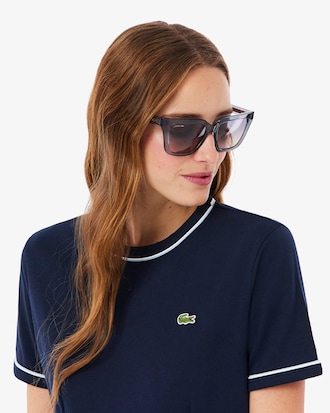 T-Shirt-Kleid mit Kontrasteinfassung aus Jersey