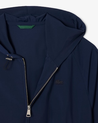 Jacke aus Flanell-Baumwollgemisch mit Kapuze