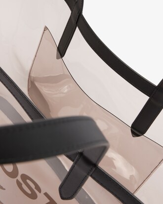 Große transparente Tote Bag Anna mit genarbtem Effekt