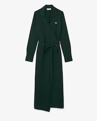 Slim Fit-Wickelkleid mit Polokragen