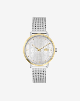 Ionenplattierte Uhr Crocorigin aus Edelstahl und Mesh