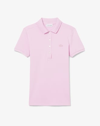 Slim Fit Damen LACOSTE Poloshirt aus Stretch-Baumwoll-Piqu&eacute;