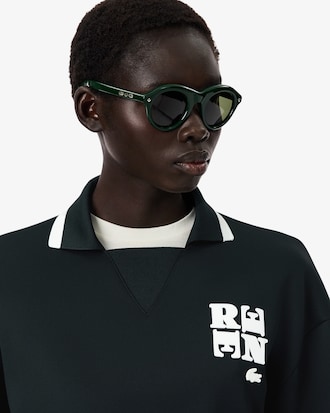 Sweatshirt Runway mit Polokragen und Badge-Akzenten