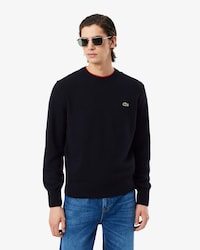 Pullover aus Tuchwolle mit Rundhalsausschnitt