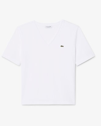 Relaxed Fit-T-Shirt aus weicher Baumwolle mit V-Ausschnitt